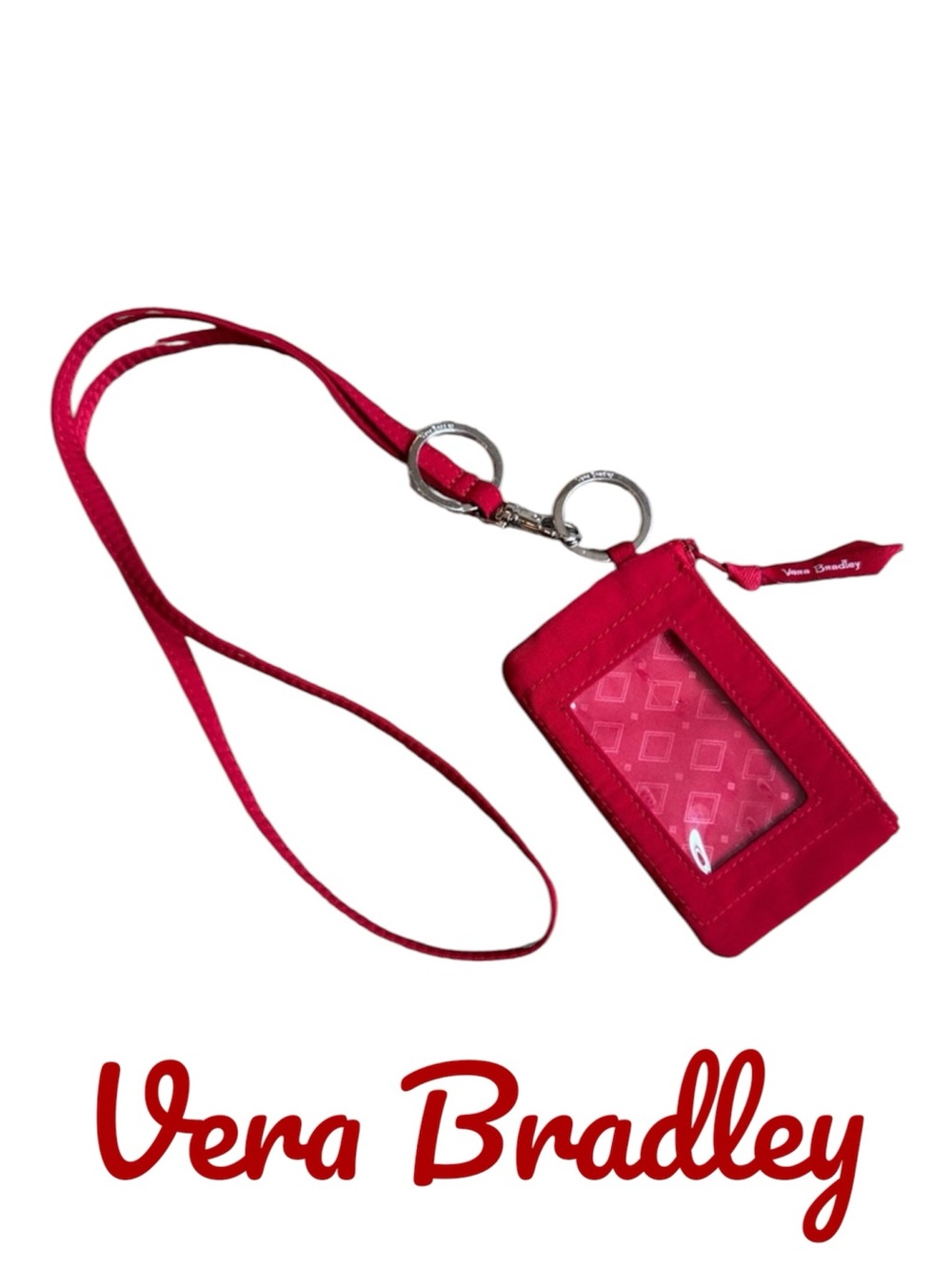 Vera Bradley Red Lanyard ID Holder